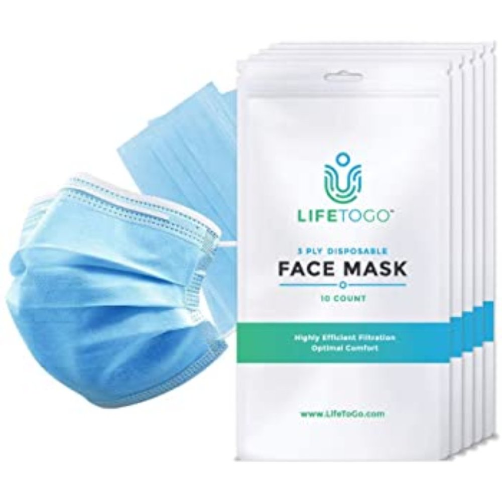 LifeToGo 3-Ply Disposable Face Mask - 10 Per PK